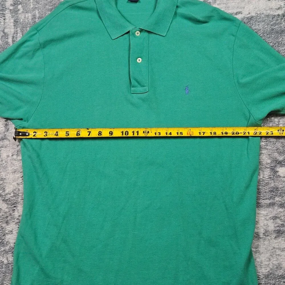 Polo Ralph Lauren Green Cotton Polo Shirt Mens L Classic Preppy Casual Summer